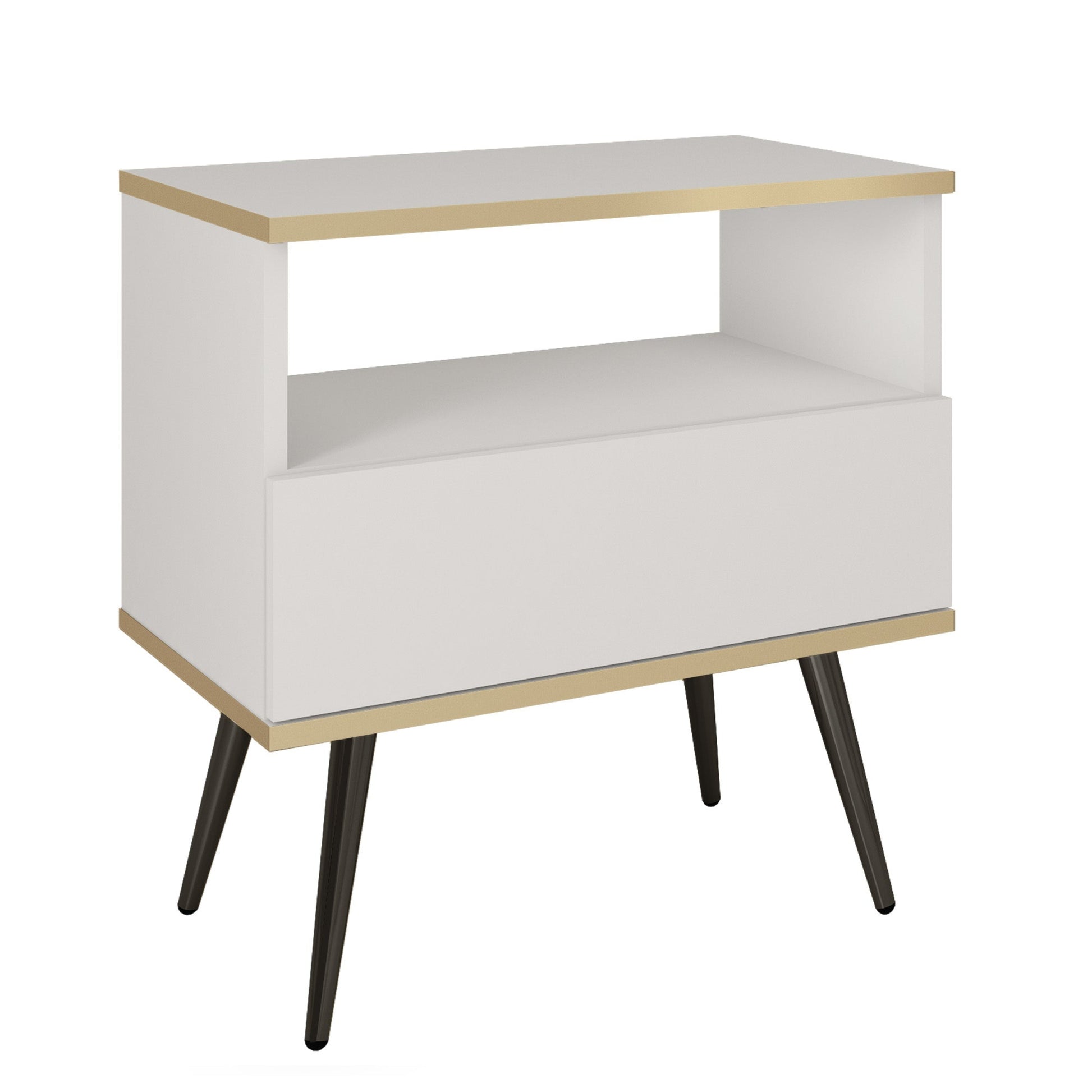 Naktsskapītis O2 54/59/39 cm balts/melns - N1 Home