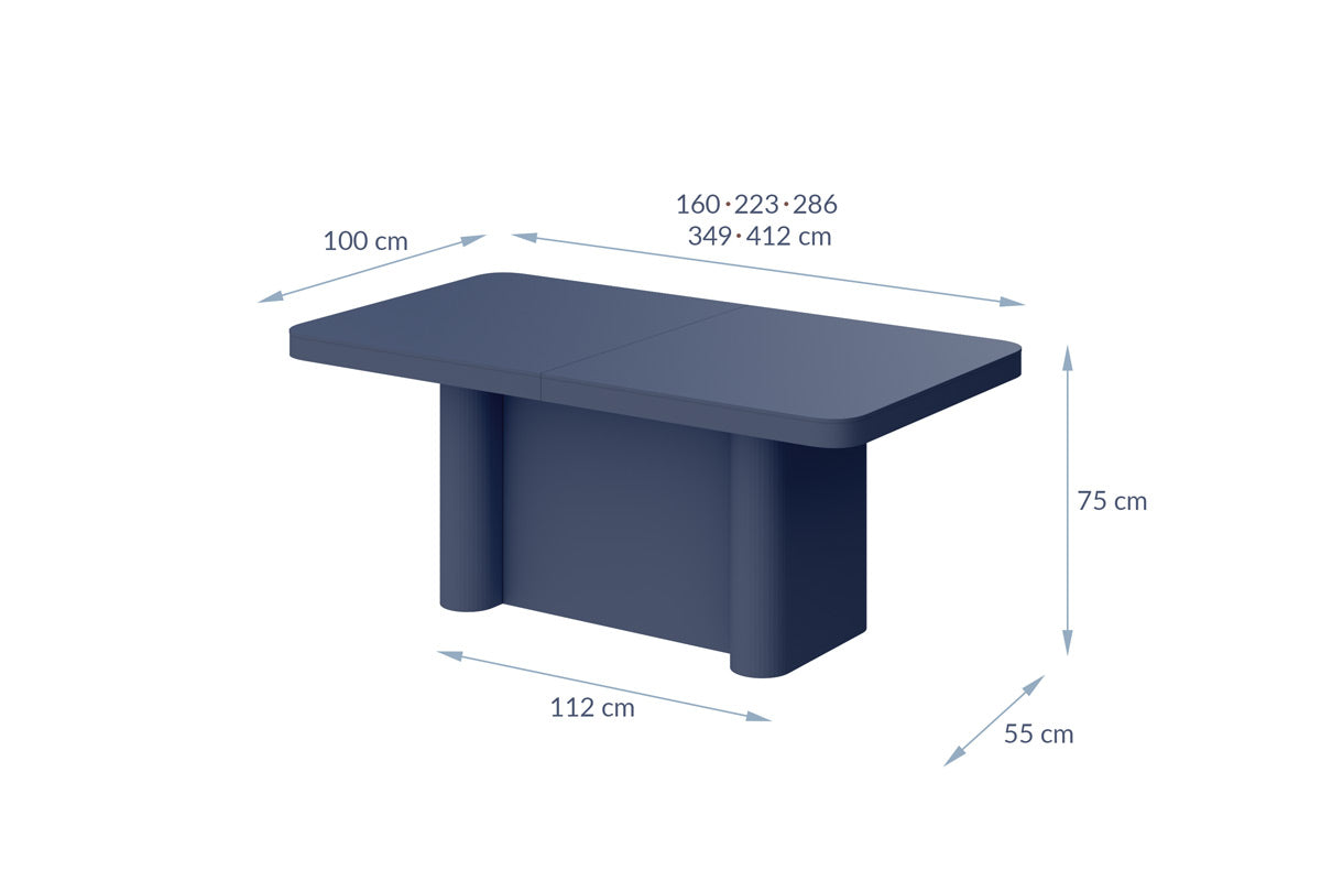 Galds Porto 160-412/100/75 cm bordo - N1 Home