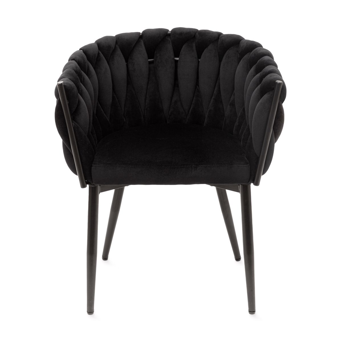 PRINSSI melns samta krēsls 64x54x73 cm