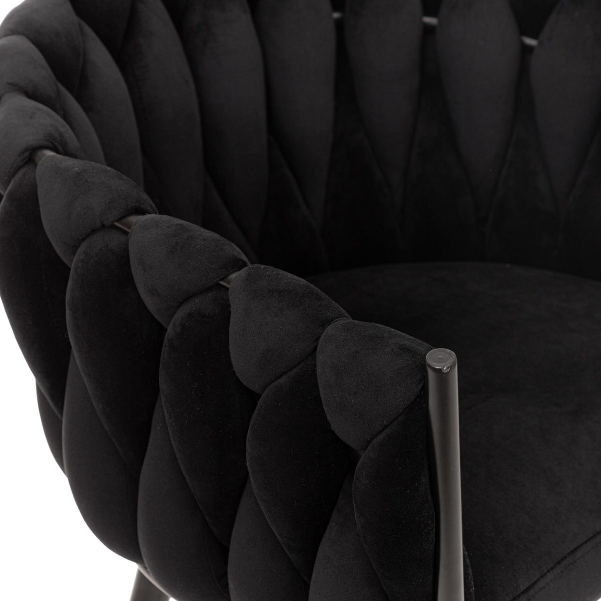 PRINSSI melns samta krēsls 64x54x73 cm