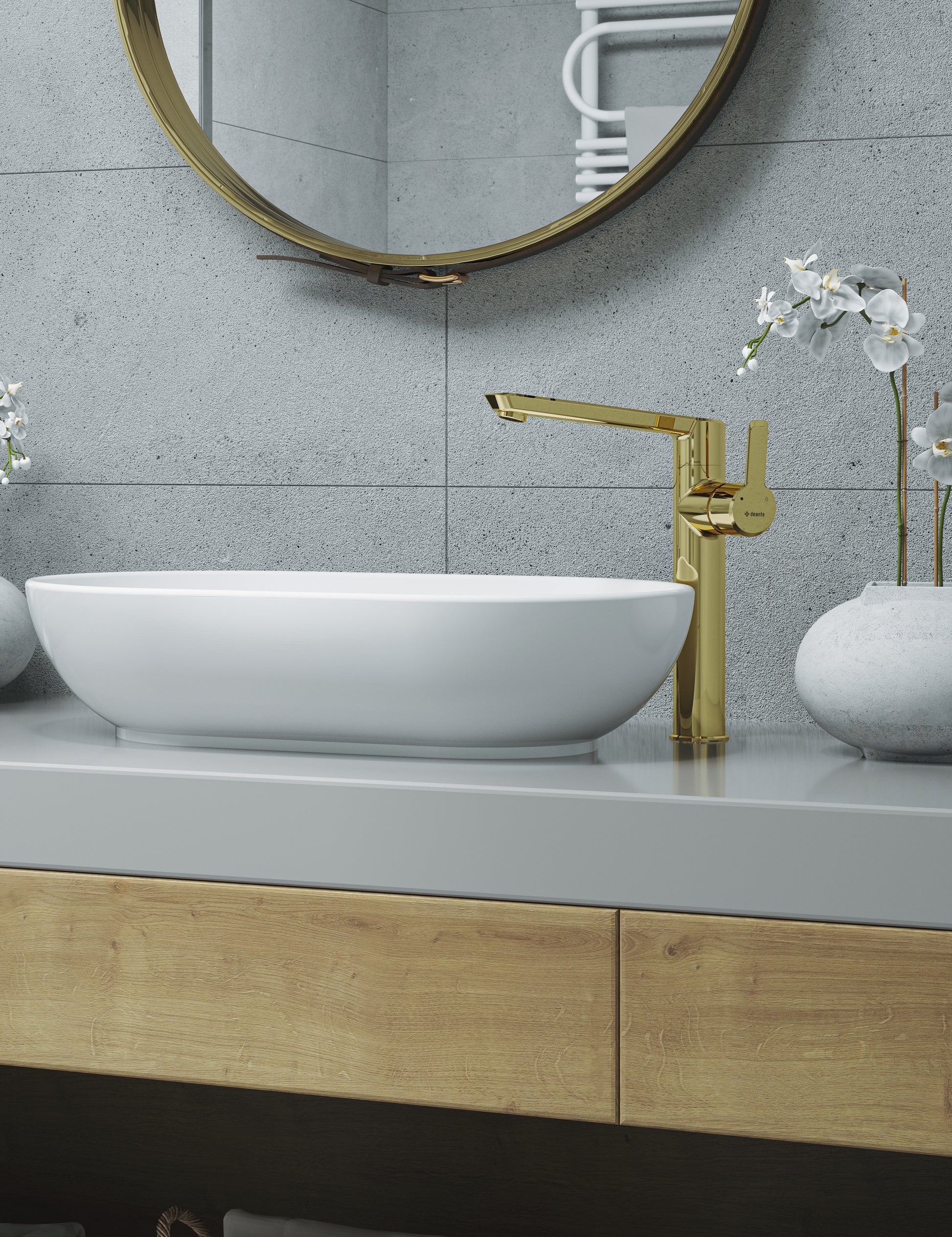 Izlietnes maisītājs, augsts Arnika  281  mm zelts - N1 Home