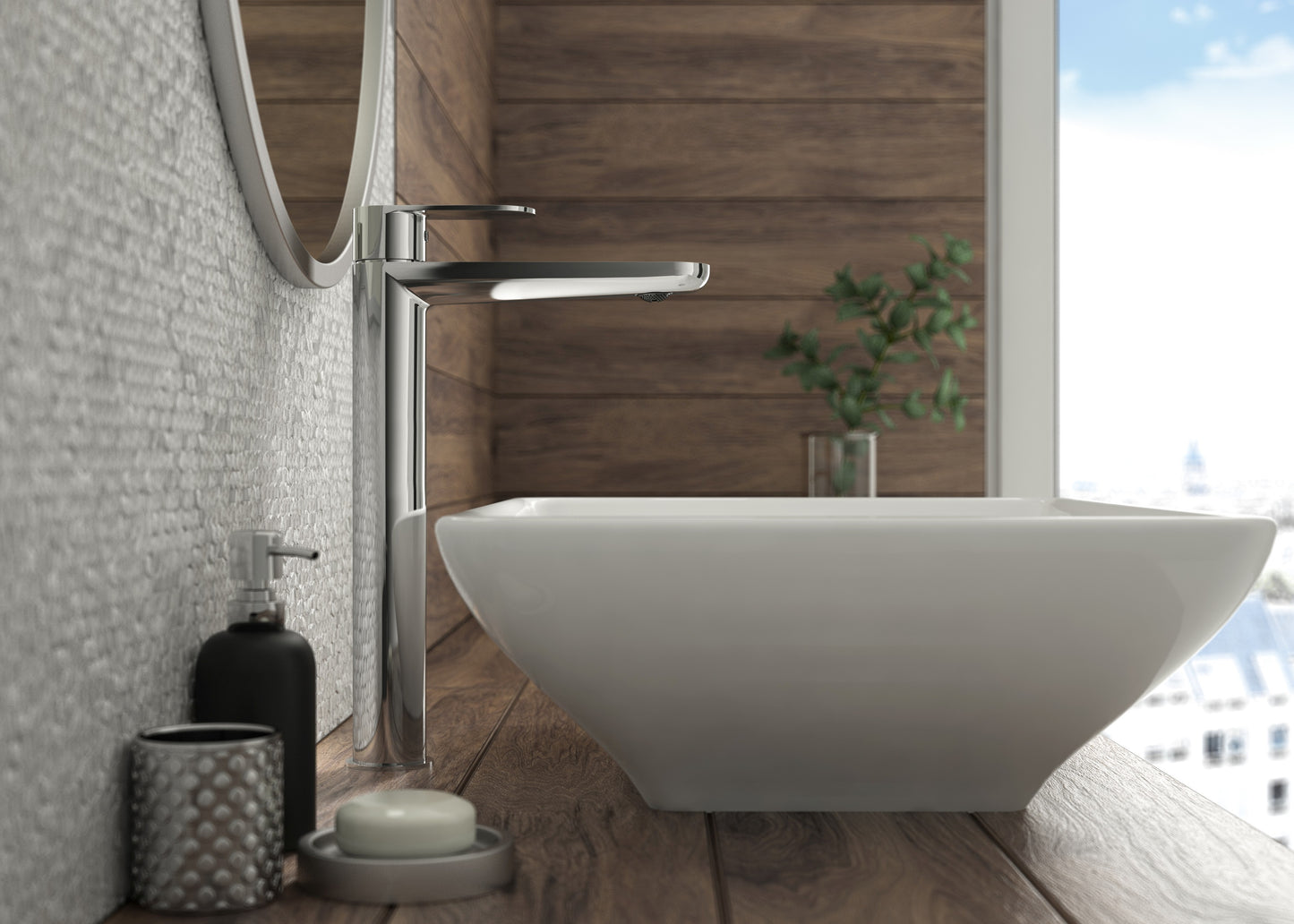 Izlietnes maisītājs, augsts Alpinia 320 mm hroms - N1 Home