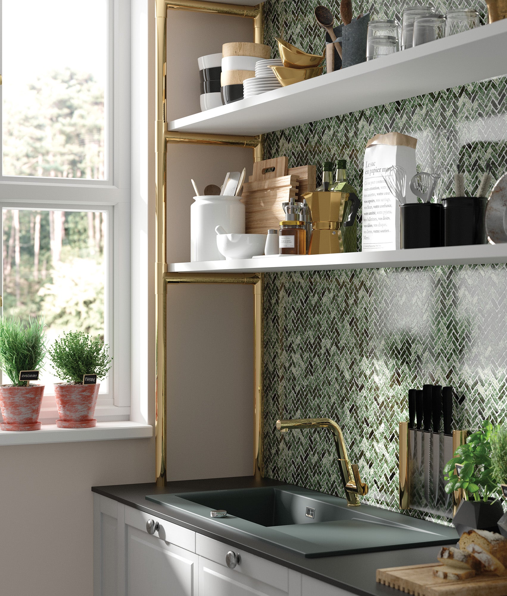 Virtuves jaucējkrāns ar izvelkamu snīpi Silia 253 mm matēts zelts - N1 Home