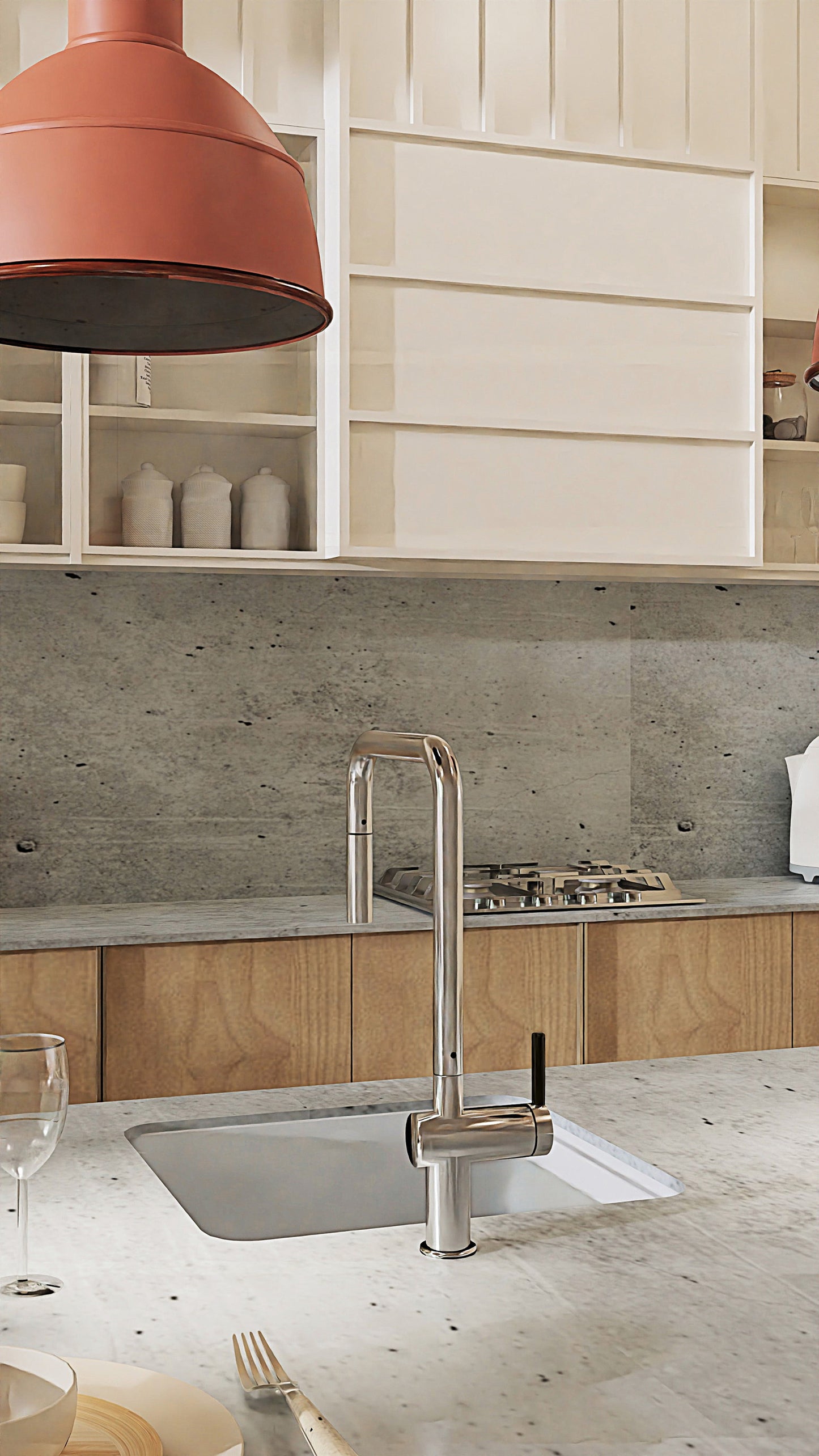 1-bļodas granīta izlietne Momi 500 x 450 x 230 grafīta metālisks - N1 Home