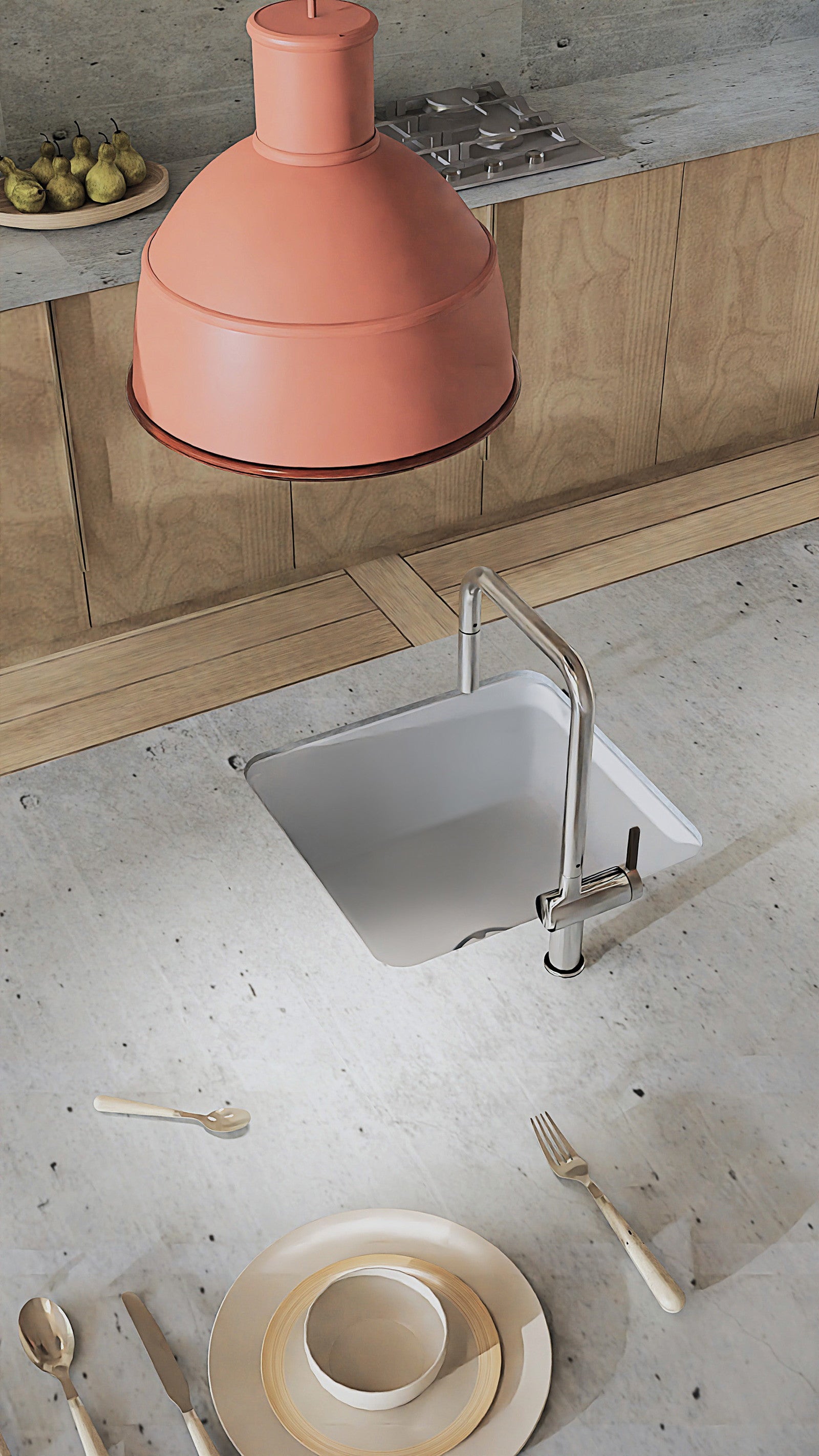 1-bļodas granīta izlietne Momi 500 x 450 x 230 alabastrs - N1 Home