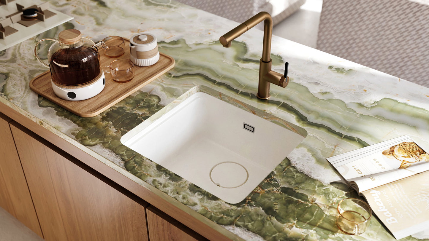 1-bļodas granīta izlietne Momi 500 x 450 x 230 antracīta metālika - N1 Home