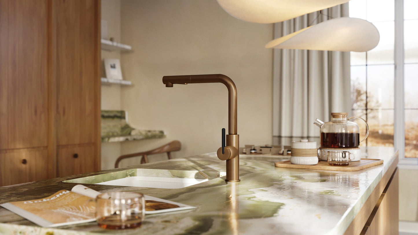 1-bļodas granīta izlietne Momi 500 x 450 x 230 nero - N1 Home