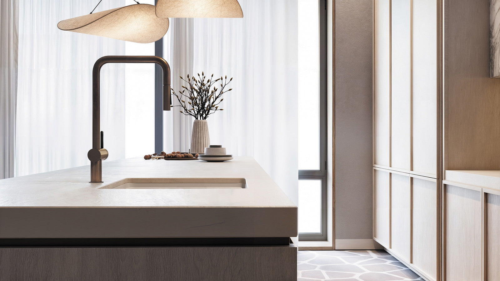 1-bļodas granīta izlietne Momi 500 x 450 x 230 grafīta metālisks - N1 Home