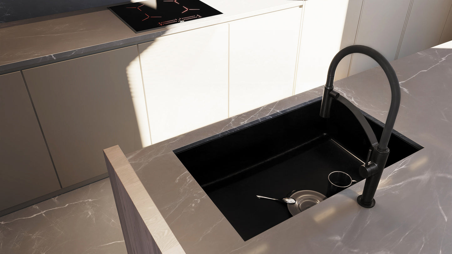 Virtuves maisītājs ar elastīgu snīpi - 2 veidu sprauslas Corda 435 mm matēts tērauds - N1 Home