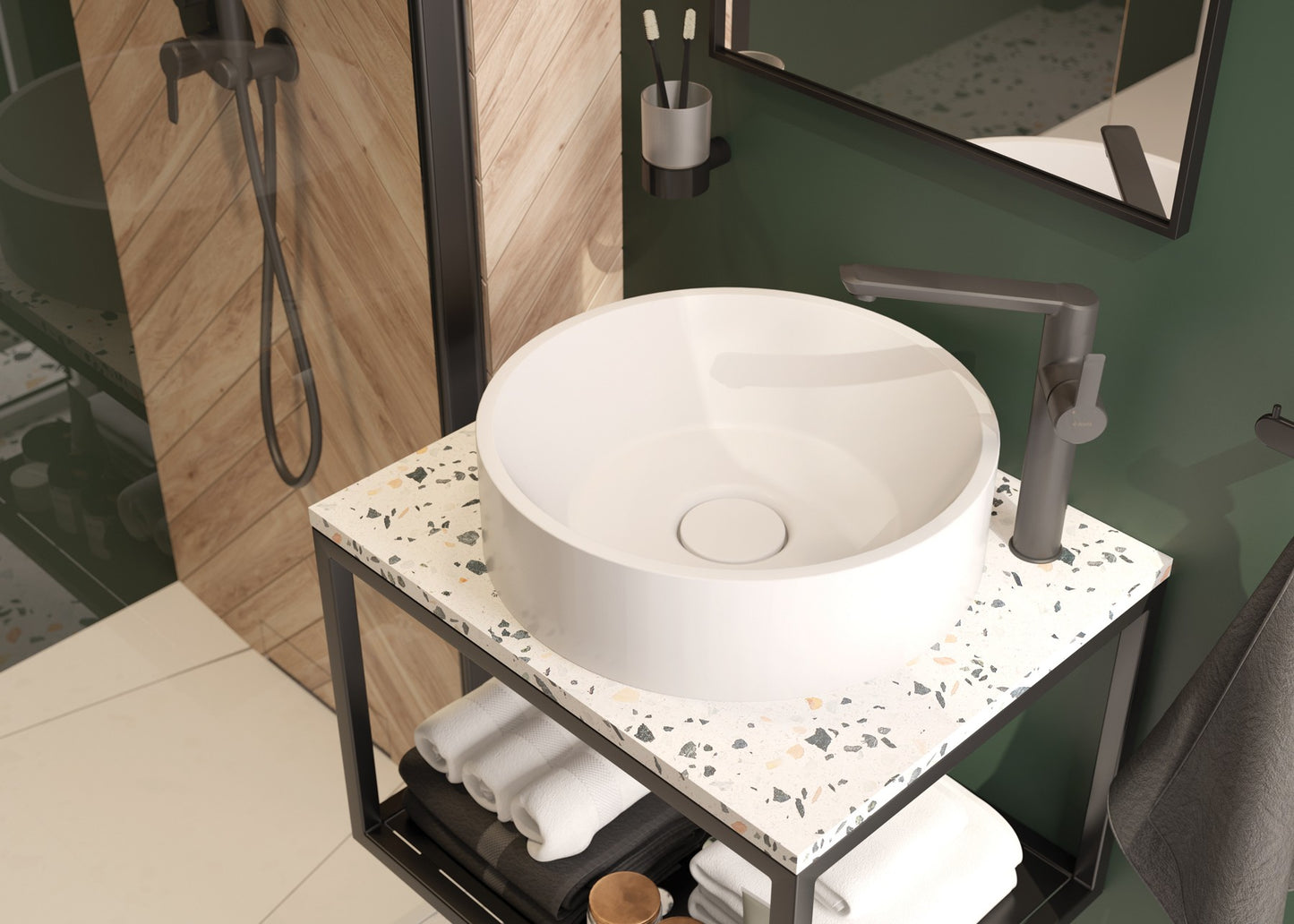 Izlietnes maisītājs, augsts Arnika  281  mm titanium - N1 Home