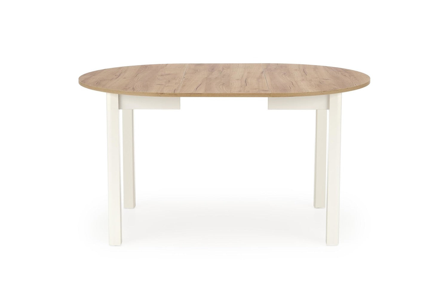 RN table color top craft ozols, kājas - baltas (102-142x102x76 cm)