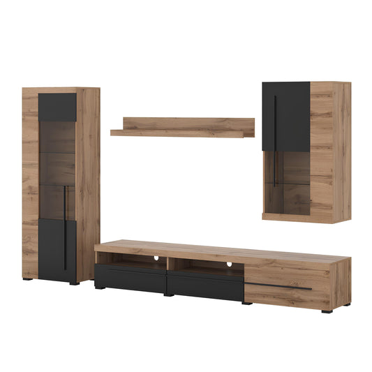 Sienas bloks Rogos 255/160/40 cm Votan ozols/melns