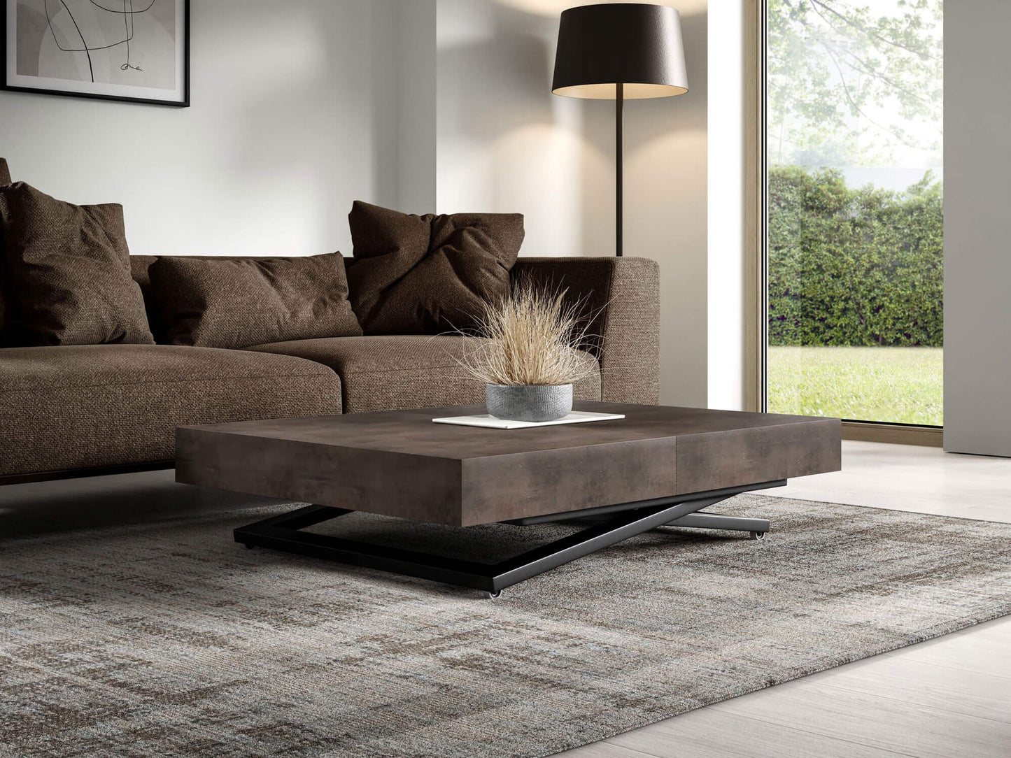 Galds Tiks U 27-80/120-200/80 cm tumši pelēks Čikago - N1 Home