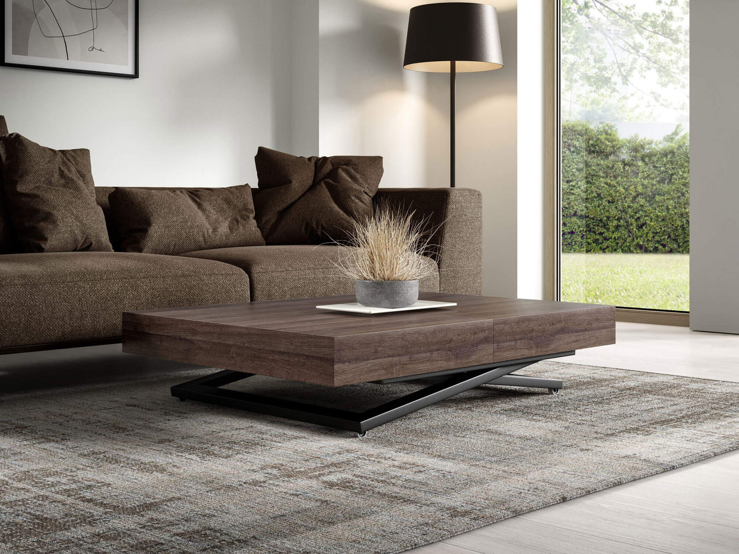 Galds Tiks U 27-80/120-200/80 cm antracīts Šerman - N1 Home