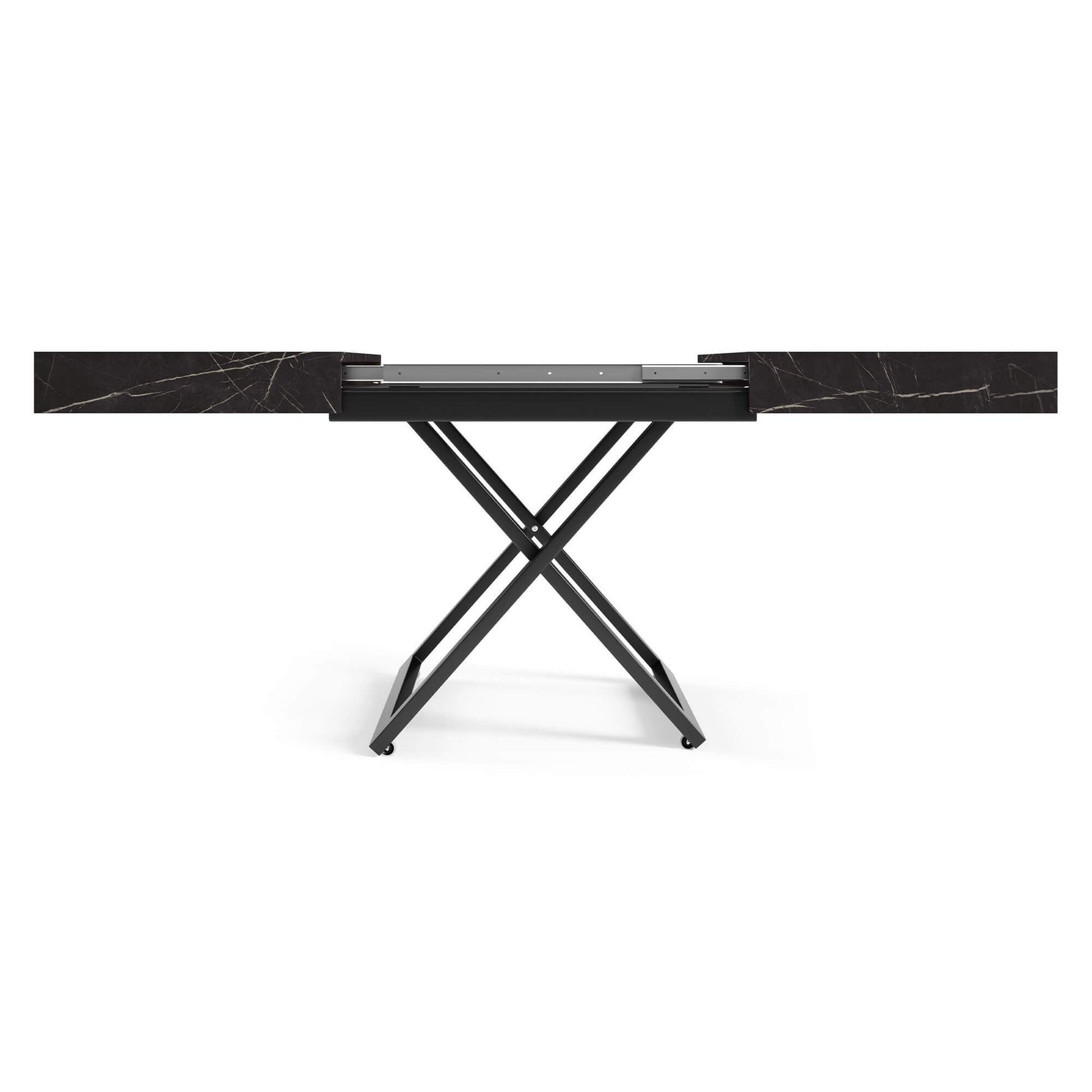 Galds Tiks U 27-80/120-200/80 cm melns Pietra Grigia - N1 Home