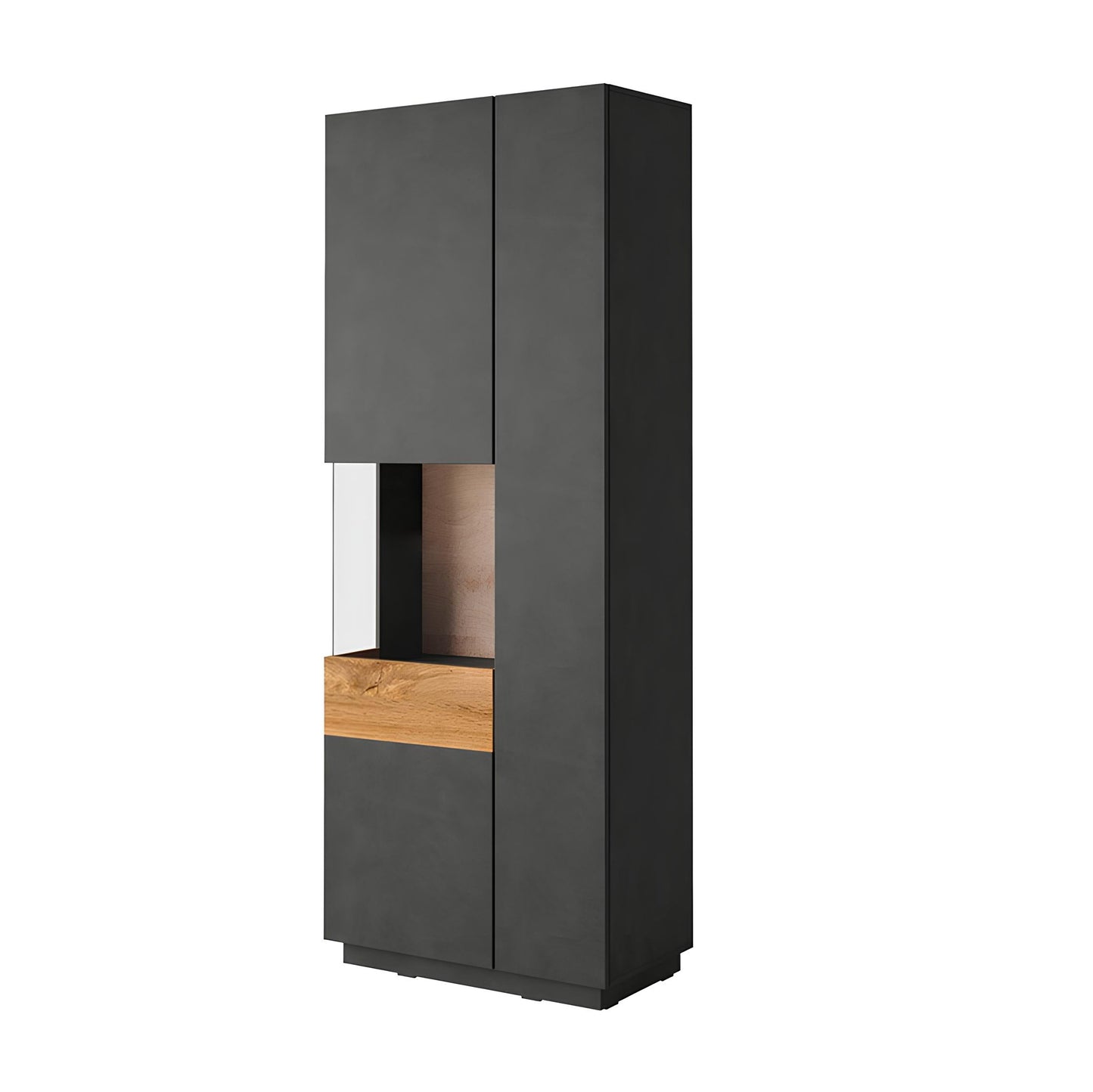 Skapis Solani 80/207/40 cm antracīts/Votan ozols