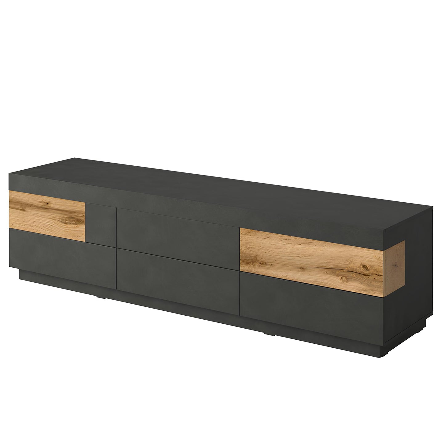 TV skapis Solani 206/54/50 cm antracīts/Votan ozols