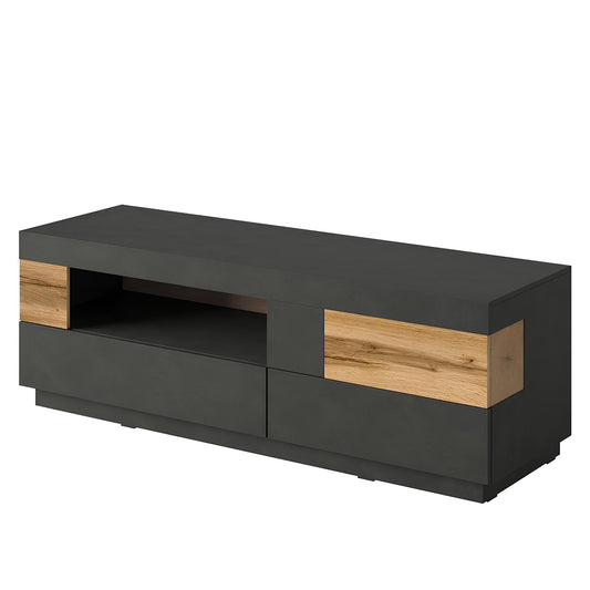 TV skapis Solani 160/54/50 cm antracīts/Votan ozols - N1 Home