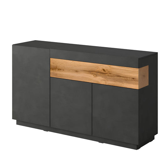 Kumode Solani 150/85/40 cm antracīts/Votan ozols - N1 Home