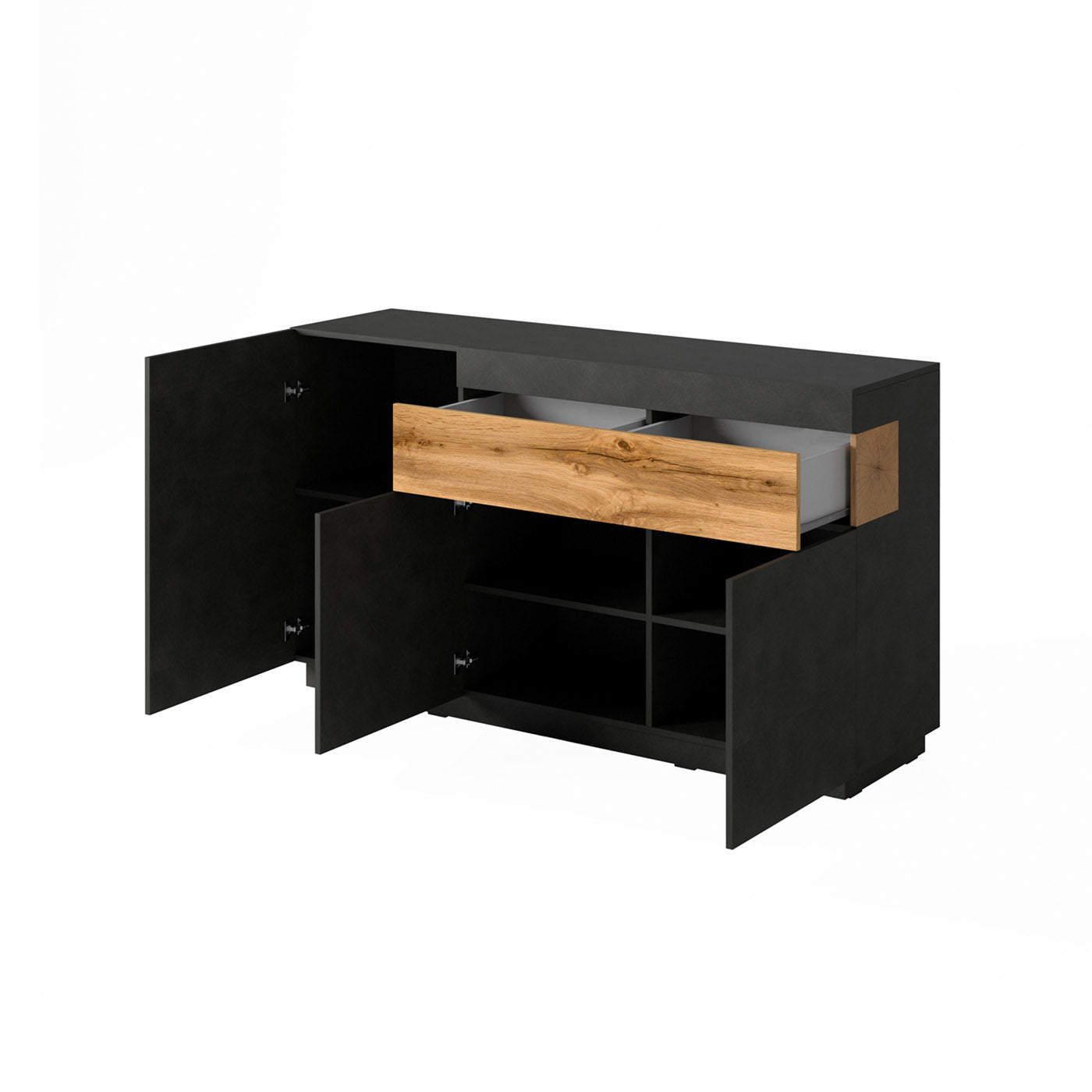 Kumode Solani 150/85/40 cm antracīts/Votan ozols - N1 Home