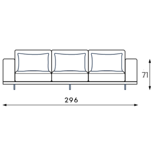 Dīvāns Soprano Befame 88/296/98 cm pelēks - N1 Home