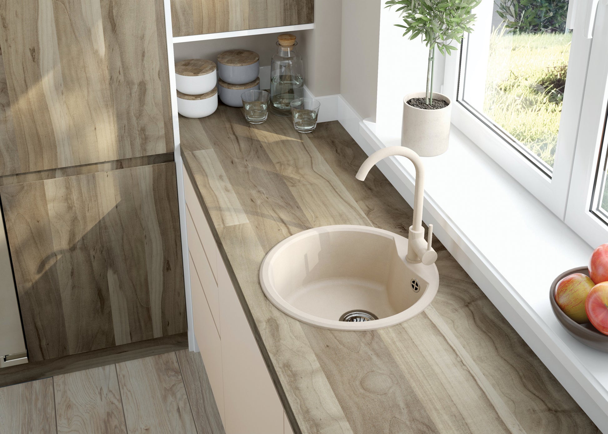 Virtuves jaucējkrāns Nemezja 350 mm bēšs - N1 Home