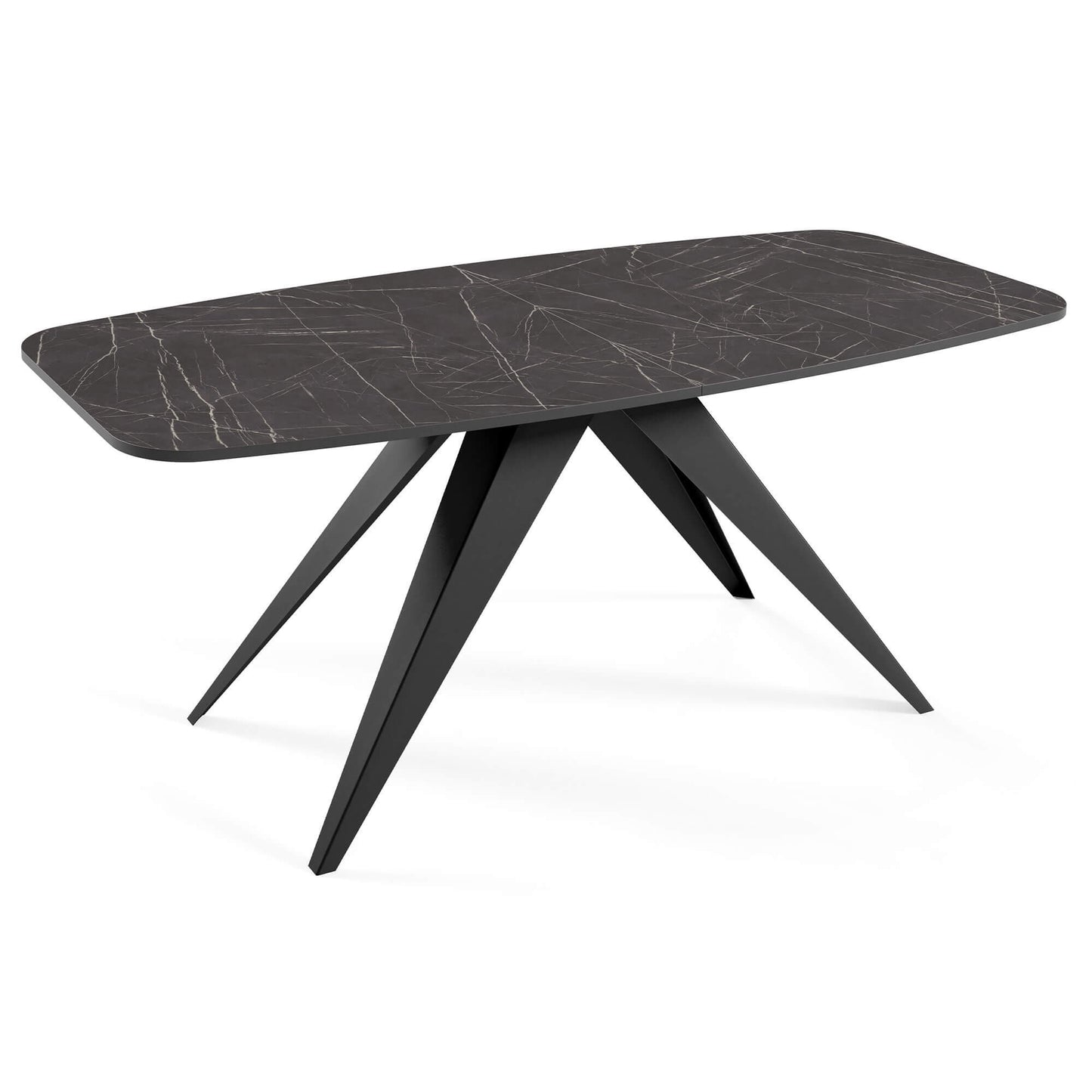 Galds Fery 76/160/80; 76/180/90 cm melns Pietra Grigia/melns - N1 Home