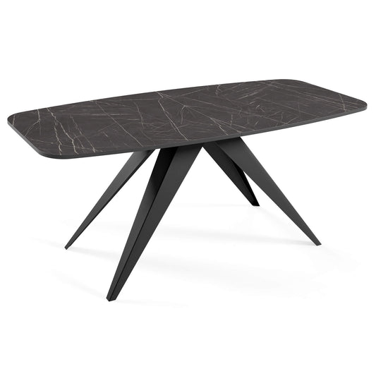 Galds Fery 76/160/80; 76/180/90 cm melns Pietra Grigia/melns - N1 Home