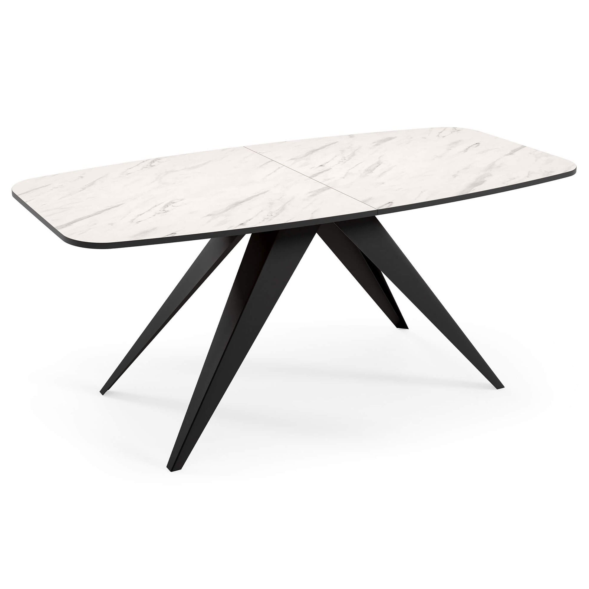 Galds Fery 76/160/80; 76/180/90 cm balts marmors/melns - N1 Home