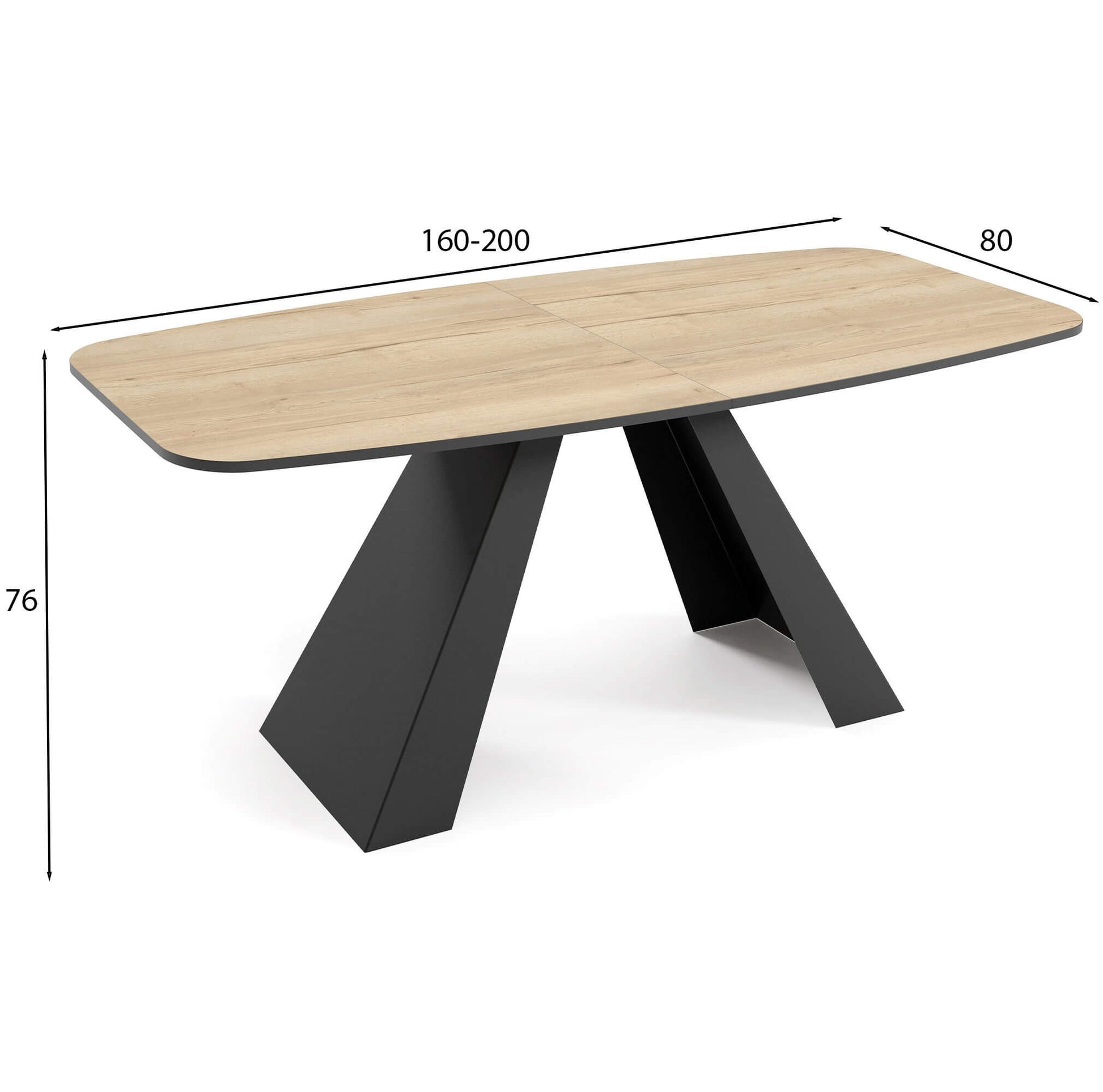 Galds Myra 160/76/80 cm Dabīgs ozols Halifax - N1 Home