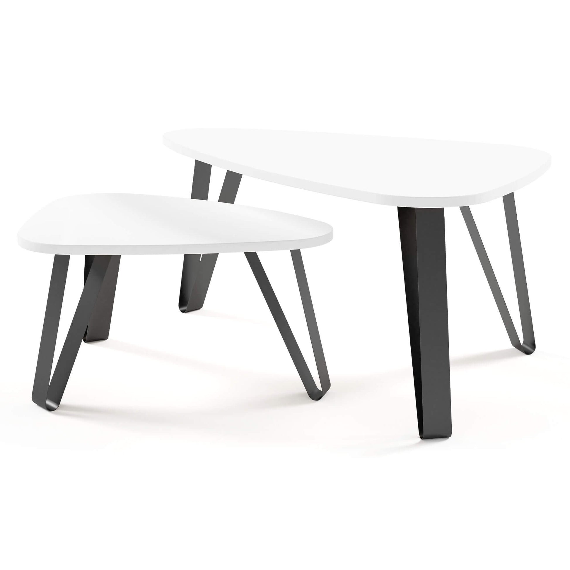 Kafijas galds (2) Ovači 94/60/42 cm Arktiks balts/melns - N1 Home