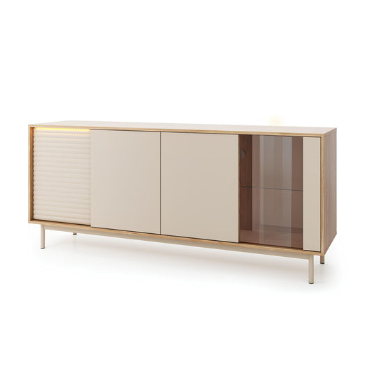 Kumode Tilipa 184/40/77 cm kašmirs/ellots ozols