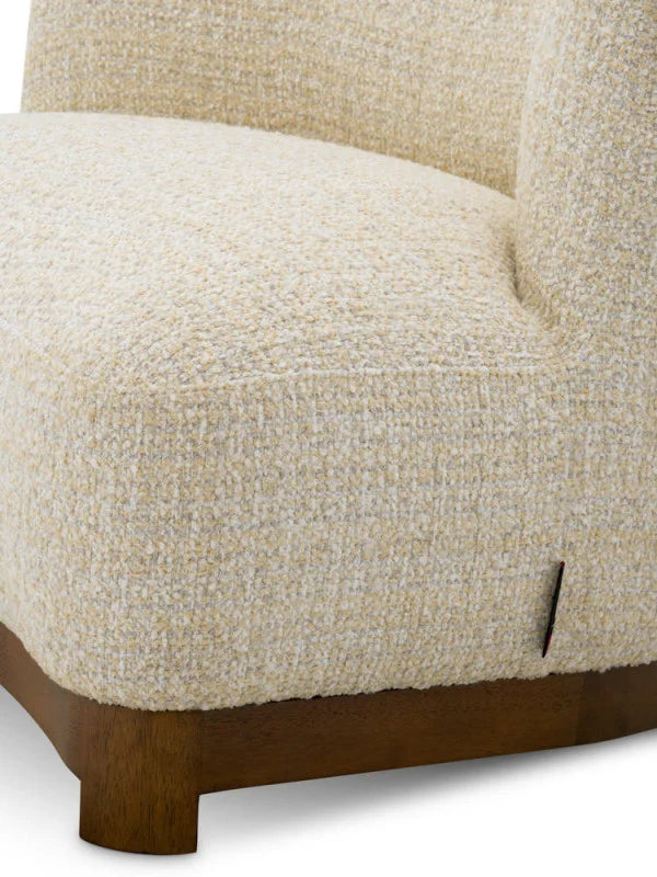 Krēsls Stelvio Eichholtz 92/92/74 cm Winslow chenille beige | walnut finish base - N1 Home