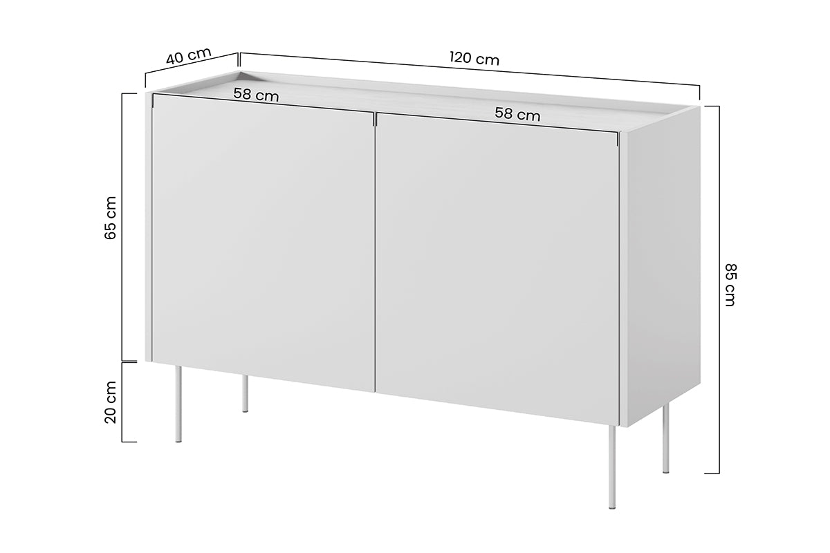 TURIN kumode 120/85/40 2 atvilktnes melns