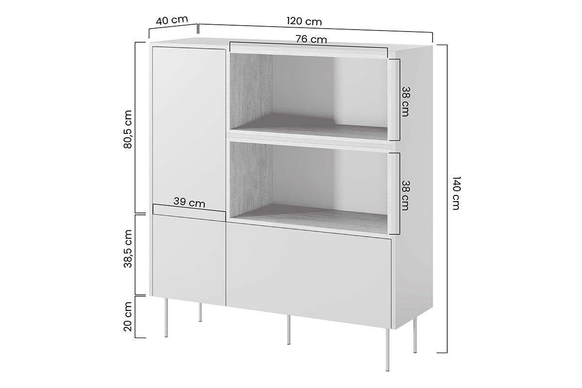 TURIN kumode ar nišas 120/140/40 terrakota