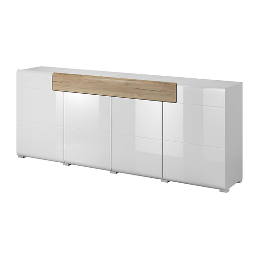 Kumode Tola 208/39/82 cm balts/San Remo ozols - N1 Home