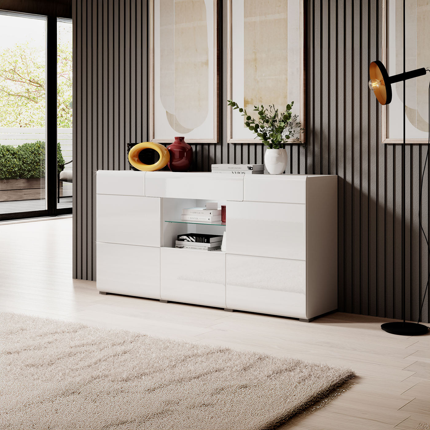 Kumode Tola 159/39/82 cm balts - N1 Home