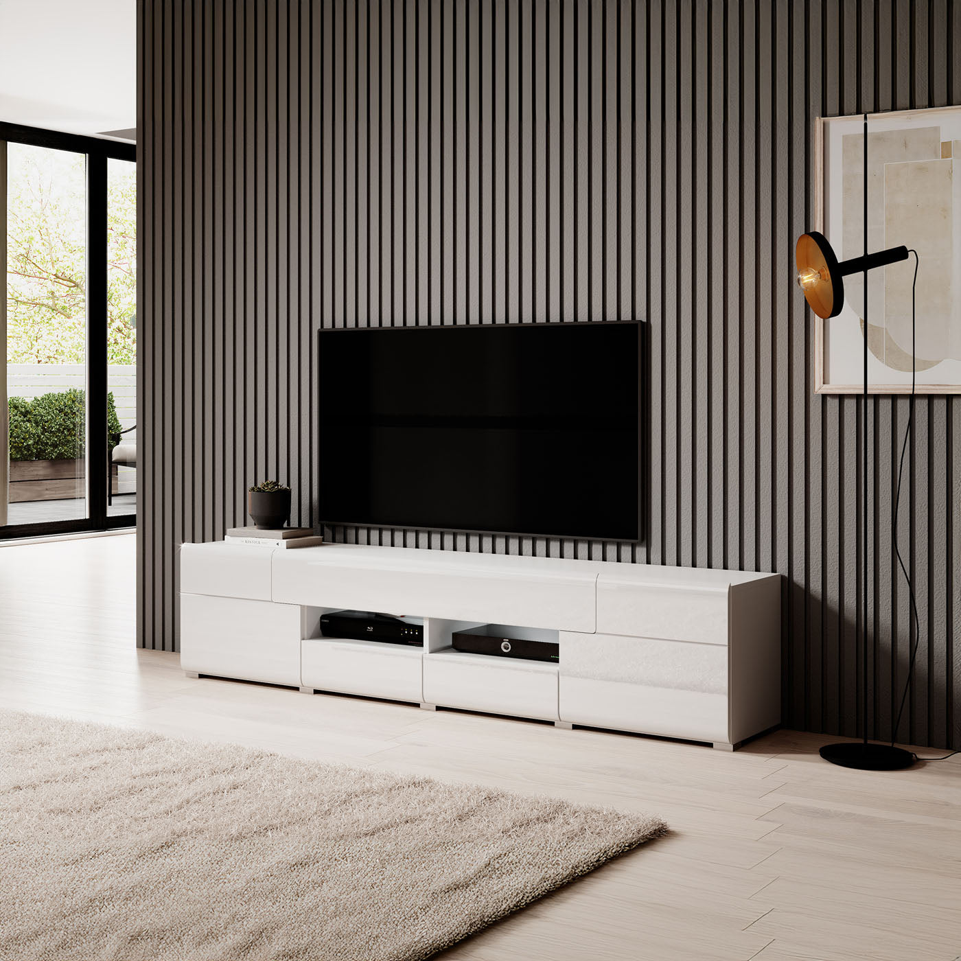 TV skapis Tola 208/39/47 cm balts - N1 Home