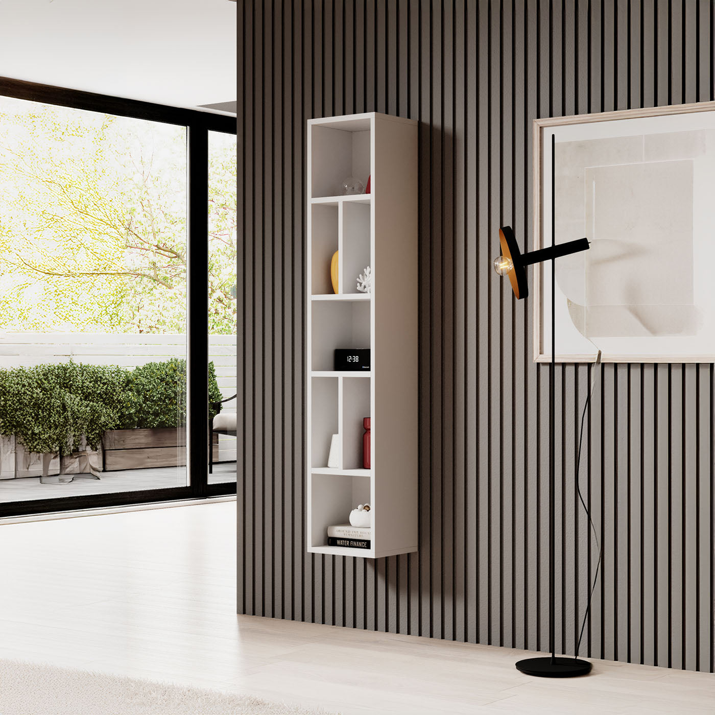 Piekarināms elements ar plauktiem Tola 32/159/25 cm balts/San Remo ozols