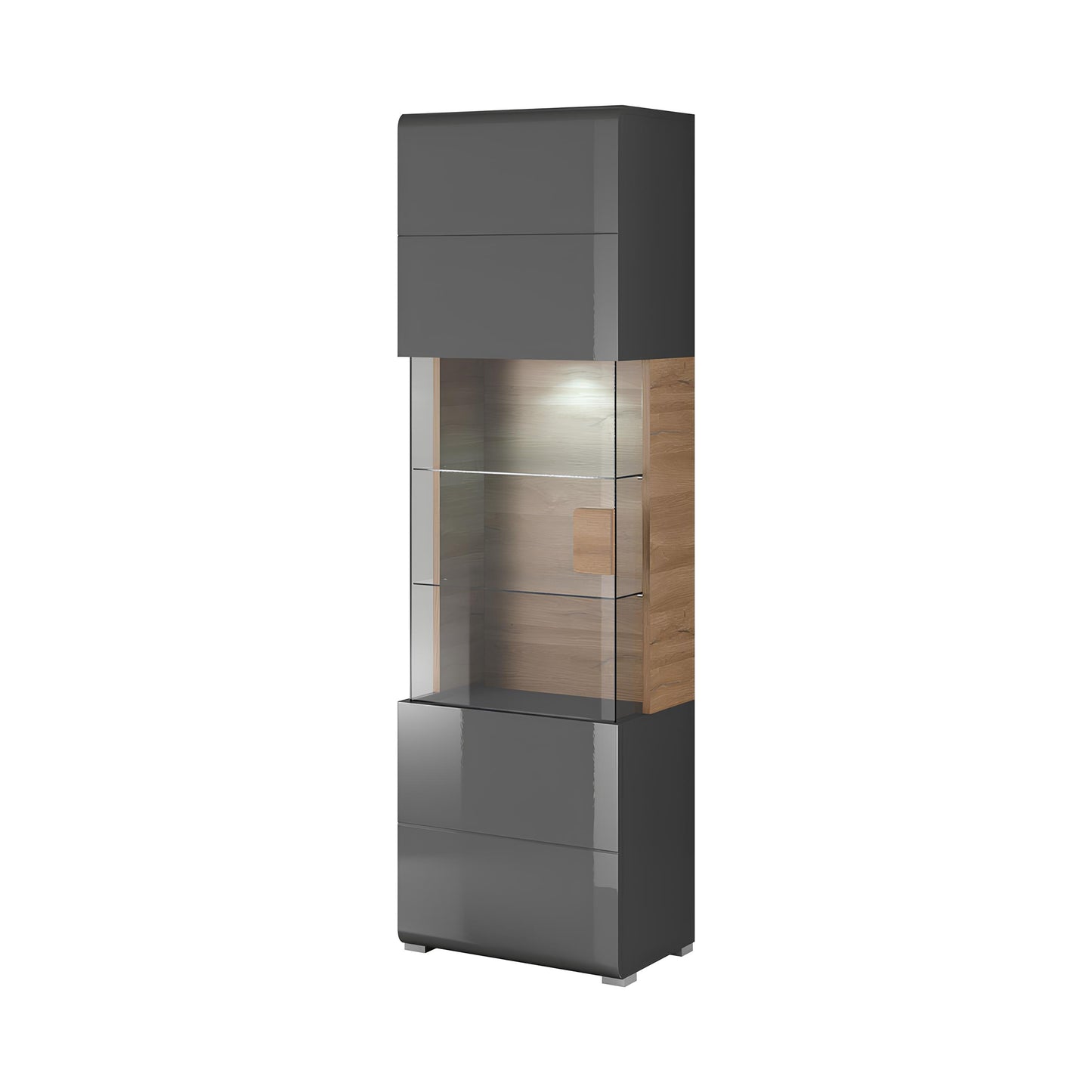 Skapis Tola 60/39/204 cm antracīrs/Grandson ozols