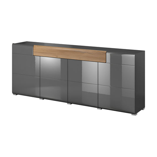 Kumode Tola 208/39/82 cm antracīts/Grandson ozols - N1 Home