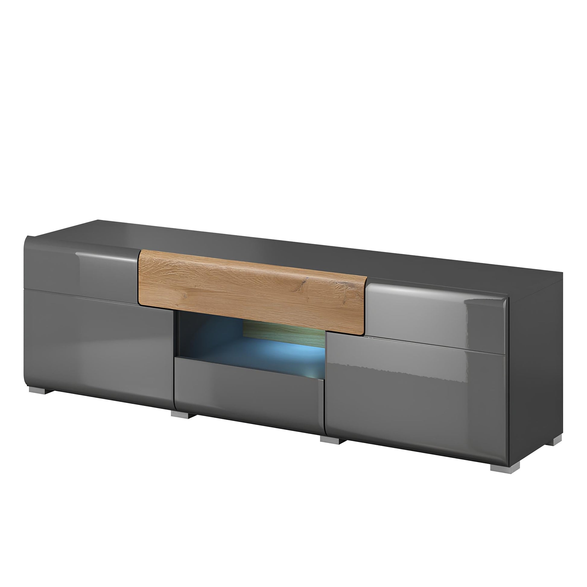 TV skapis Tola 159/39/47 cm antracīts/Grandson ozols - N1 Home