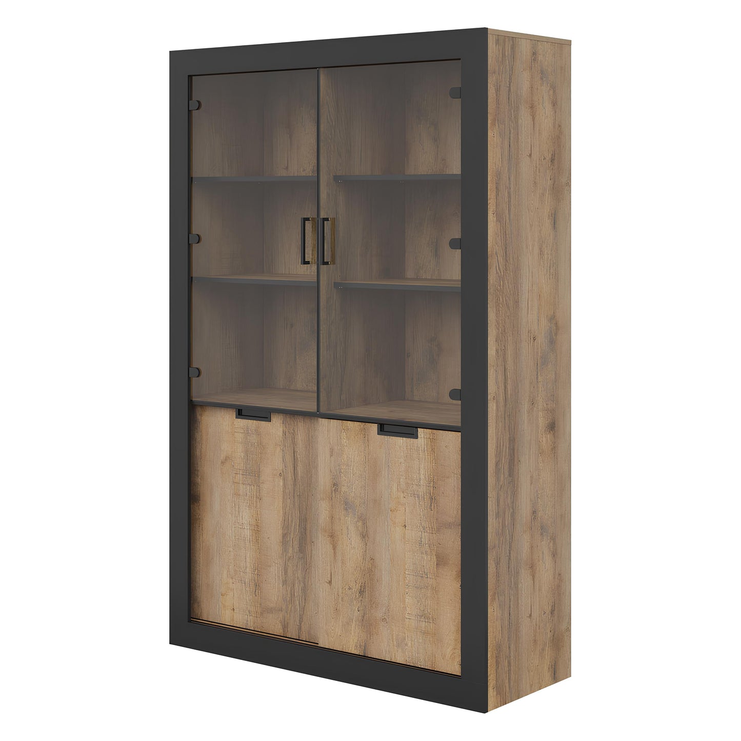 Vitrīnas skapis Valor 120/87/45 cm samdal ozols/melns