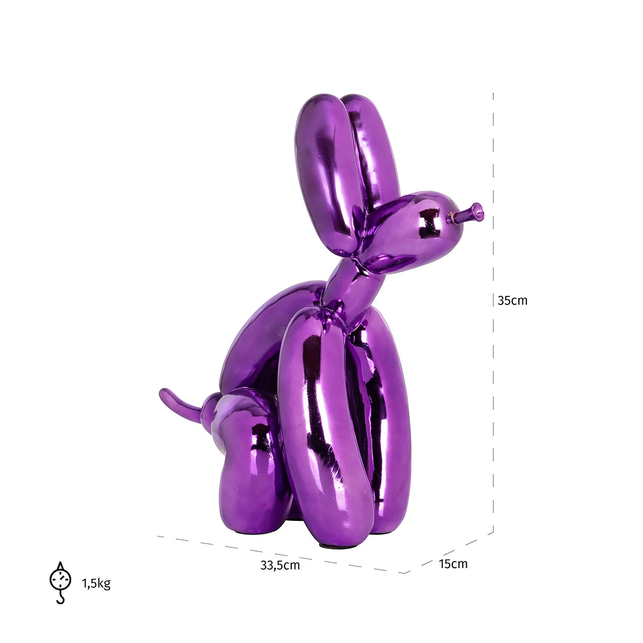 Dekoratīvs priekšmets Richmond Interiors Dog 35/15/33 cm purple - N1 Home