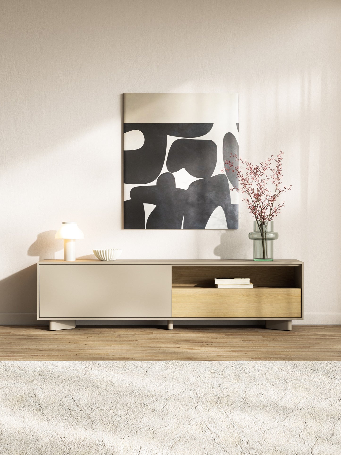 TV skapis Distri 175/46/35 cm Vičencas ozols/kašmirs