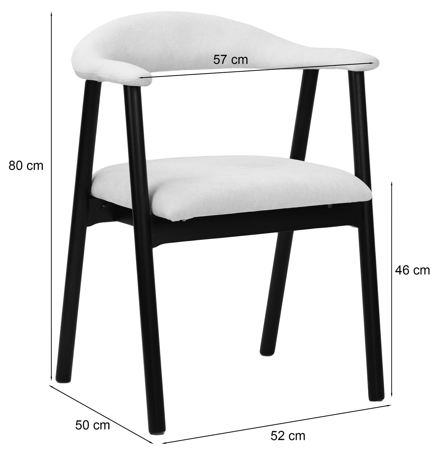 Krēsls Depe 80/52/50 cm krēms\ozols - N1 Home