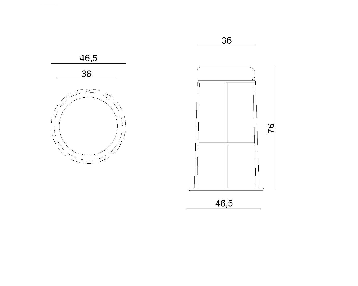 Krēsls Burt eko adā 76/46,5/46,5 cm melns - N1 Home