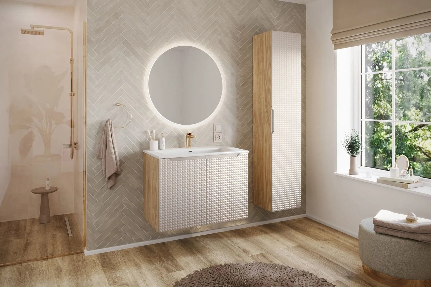 Vannas istabas izlietnes skapīs Lukso 60;70;80;90/57/46 cm kašmirs - N1 Home