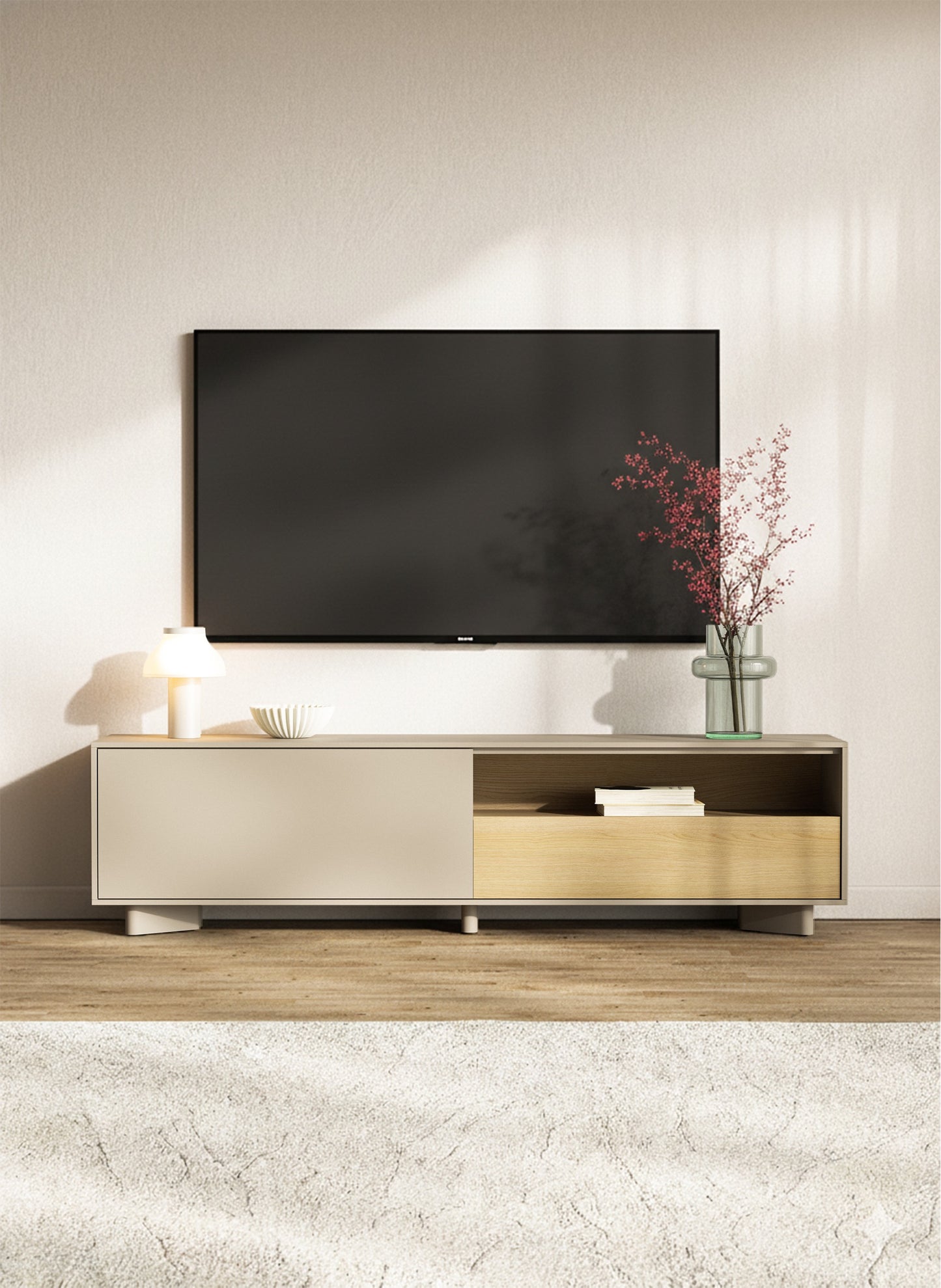 TV skapis Distri 175/46/35 cm Vičencas ozols/kašmirs