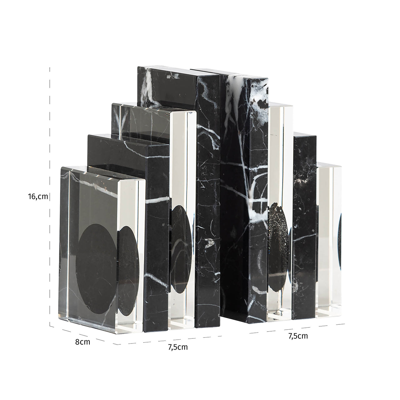 Grāmatu stendi Fancy Richmond Interiors 16/15/8 cm melns - N1 Home